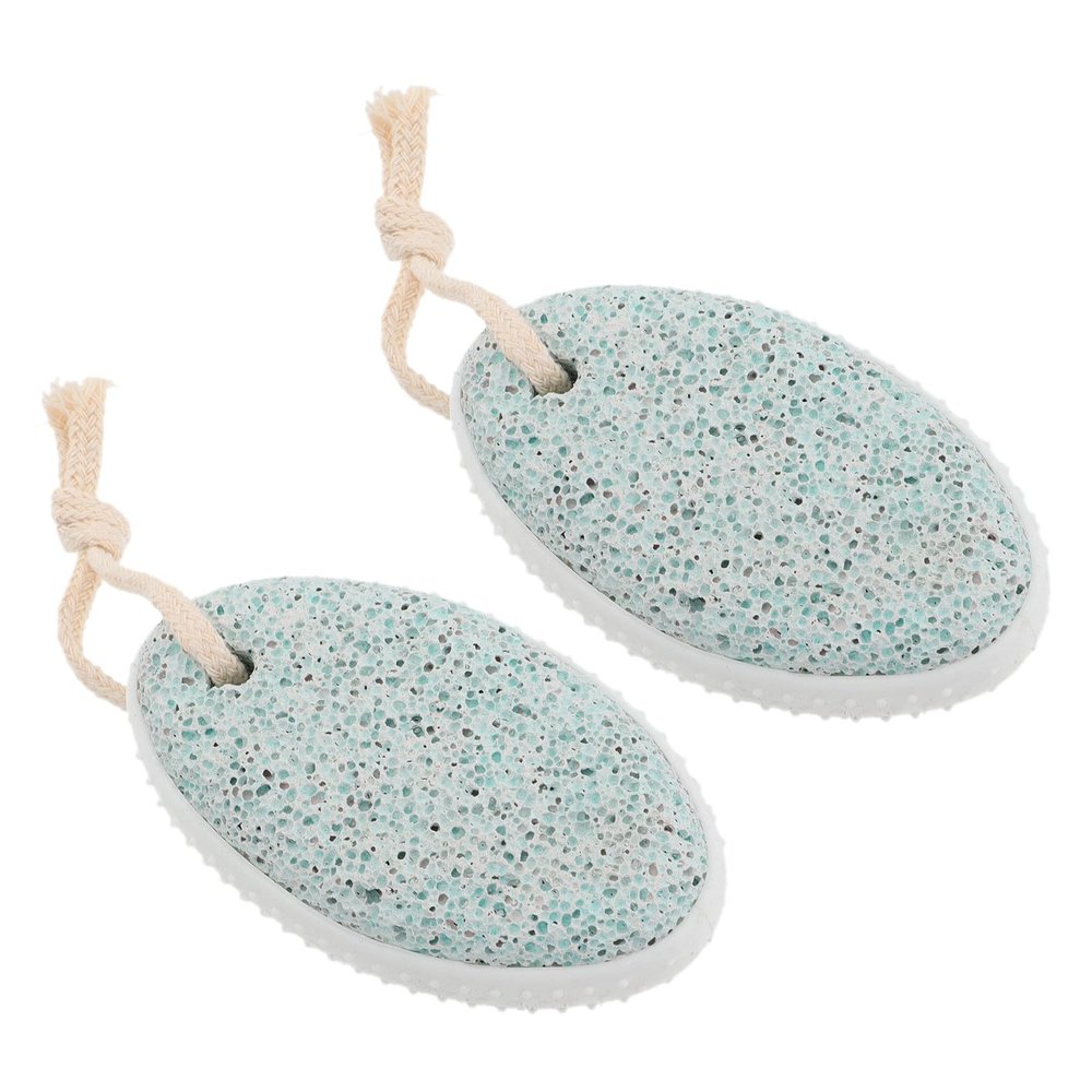 DOITOOL 2pcs Oval Dead Skin Removers Foot Rasp Callus Removers Lightweight Volcanic Pumice Stones for Pedicure Foot Care at Home and Travel
