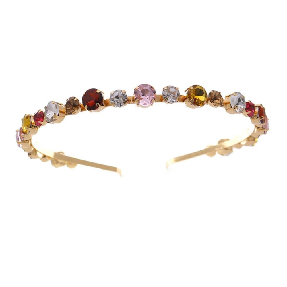 VOSAREA Crystal Headband for Women Chic Party Hair Accessories with Gold Tone Stylish Rhinestone Hair Decor