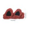 PAMINGONO Cat Ear Face Wash Headband for Women, Comfortable Stretch Skincare Hairband, Red Makeup Headband for Facial Cleaning and Spa Use view 2