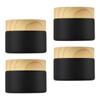 VOSAREA 4pcs 15g Black Frosted Glass Cream Jar Small Refillable Cosmetic Container for Travel Skin Care and Lotion Storage view 1