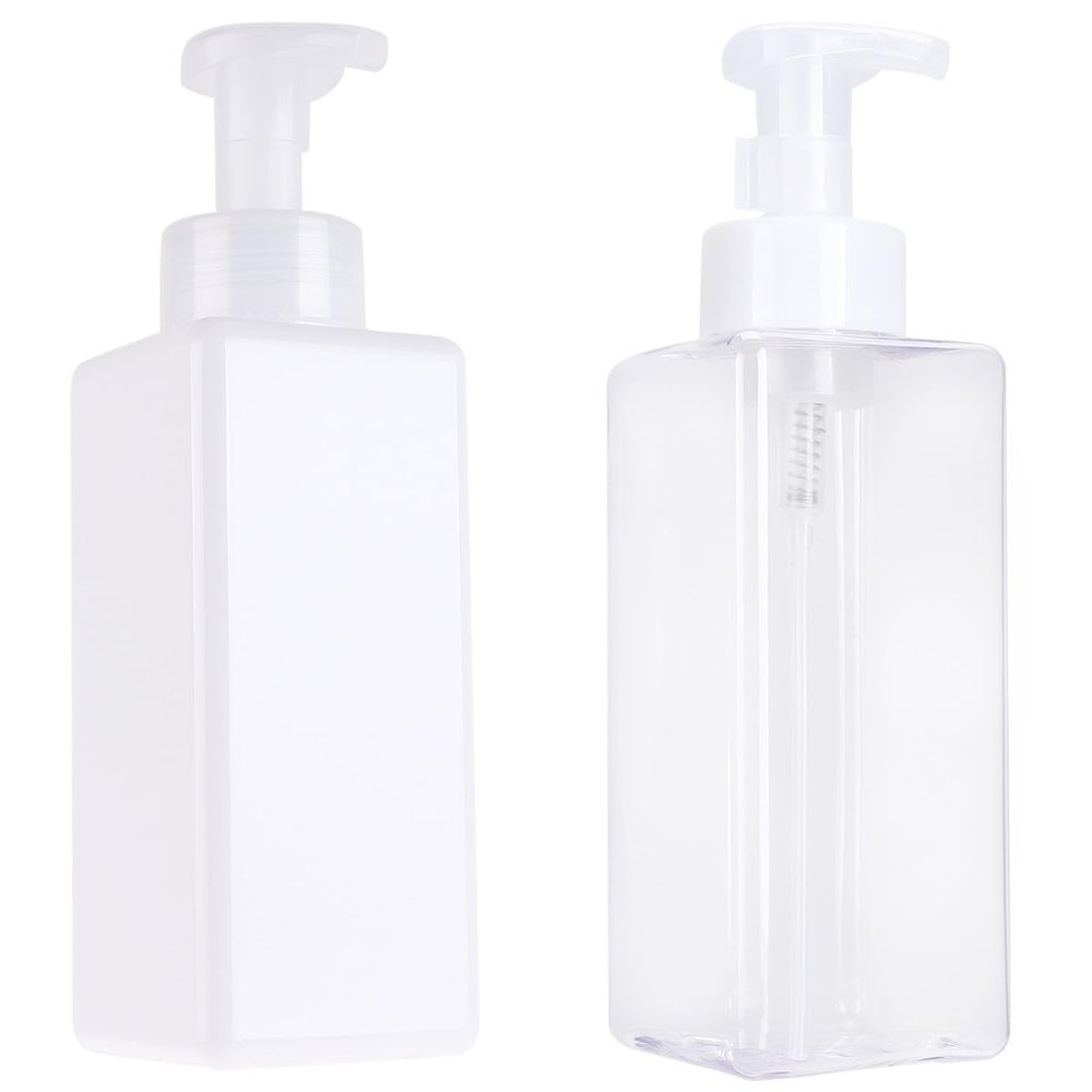 2 Pack 650ml Foaming Pump Bottles, Reusable Plastic Travel Dispensers