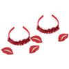 WOONEKY Red Lip Headband 2pcs Accessory Party Hair Ornament Decor Valentines Day Wedding Adult Headband view 1