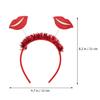 WOONEKY Red Lip Headband 2pcs Accessory Party Hair Ornament Decor Valentines Day Wedding Adult Headband view 2
