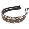 VILLCASE 3 Pcs Baroque Pearl Headbands Set with Alloy Base, Retro Style Hairband Accessories for Women, Elegant Party and Wedding Hair Hoops, Rhinestone, and Teardrop Pearls view 1