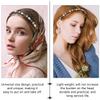 VILLCASE 3 Pcs Baroque Pearl Headbands Set with Alloy Base, Retro Style Hairband Accessories for Women, Elegant Party and Wedding Hair Hoops, Rhinestone, and Teardrop Pearls view 3
