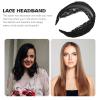 SMASOLO Wide Lace Headband for Women, Wide Hairband with Ruffled Design, Decorative Headdress for Outdoor and Everyday Use view 3