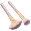 TIDTALEO Fan Shaped Makeup Brush Set 2pcs Large Blush Brush and Soft Synthetic Bristles Facial Cosmetic Tools for Highlighting and Face Makeup Application view 1