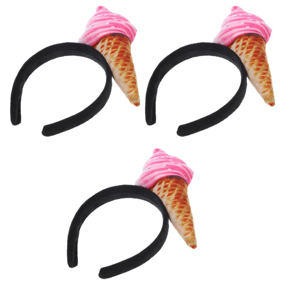 BATHVEVE 3pcs Pink Ice Cream Spa Headbands Makeup Hair Bands for Women, Soft Fabric Washing Face Hair Accessories for Skincare and Styling