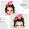 BATHVEVE 3pcs Pink Ice Cream Spa Headbands Makeup Hair Bands for Women, Soft Fabric Washing Face Hair Accessories for Skincare and Styling view 3