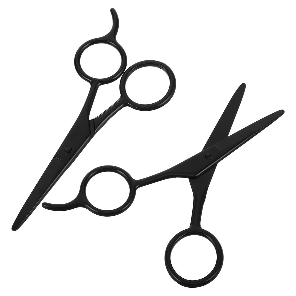 LABRIMP 2pcs Men's Stainless Steel Beard and Eyebrow Grooming Scissors Set 5-inch Small Facial Hair Trimming Scissors for Detail Work at Home and Salon