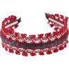 BATHVEVE Embroidered Flower Headband for Women, Red Fabric Floral Hair Band Bohemian Style Hair Accessory for Parties and Everyday Wear view 1