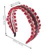 BATHVEVE Embroidered Flower Headband for Women, Red Fabric Floral Hair Band Bohemian Style Hair Accessory for Parties and Everyday Wear view 2