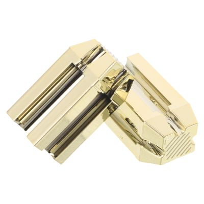 ARTIBETTER 2pcs Gold Eyebrow Pencil Sharpener with Duckbill Slot Flat-tip Makeup Pencil Trimming Tool for Precise Brow Shaping and Microblading Practice