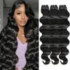 15A Raw Indian Human Hair Bundles Body Wave Bundles Human Hair 100% Unprocessed Human, Triple Lifespan Virgin Remy Hair Extensions Quick Weave No Tangle Shedding 3 Bundles Natural Black 28 30 30 Inch view 1