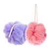 ROMISBABA 2pcs Exfoliating Shower Loofahs Bath Sponge Set, Soft Mesh Body Scrubber for Men and Women, Red and Purple Donut Shape, 60g Each, Suitable for Daily Bathing and Deep Cleansing view 1
