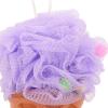 MAJORMENCH 3pcs Ice Cream Bath Balls Loofah Sponge Body Scrubber Exfoliating Shower Mesh Pouf for Deep Cleansing and Smooth Skin in Blue Purple Pink view 3
