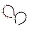 GETAJGHSD 2pcs Punk Spiked Headbands Women Halloween Hair Accessories Studded Decorative Hair Hoops Black and Red for Cosplay Festivals and Gothic Fashion view 1