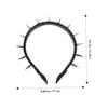 GETAJGHSD 2pcs Punk Spiked Headbands Women Halloween Hair Accessories Studded Decorative Hair Hoops Black and Red for Cosplay Festivals and Gothic Fashion view 2
