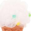 DOITOOL 6pcs Reusable Ice Cream Shape Bath Loofah Balls Shower Body Scrubber Sponge Pouf Set for Women Travel Exfoliating Bath Sponge in Pink, White, and Blue view 3
