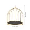 VOSAREA Bird Cage Cosmetic Storage Organizer Single Tier Desktop Makeup and Perfume Rack Black Gold Vanity Organizer for Bedroom Countertop view 2