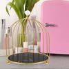 VOSAREA Bird Cage Cosmetic Storage Organizer Single Tier Desktop Makeup and Perfume Rack Black Gold Vanity Organizer for Bedroom Countertop view 4