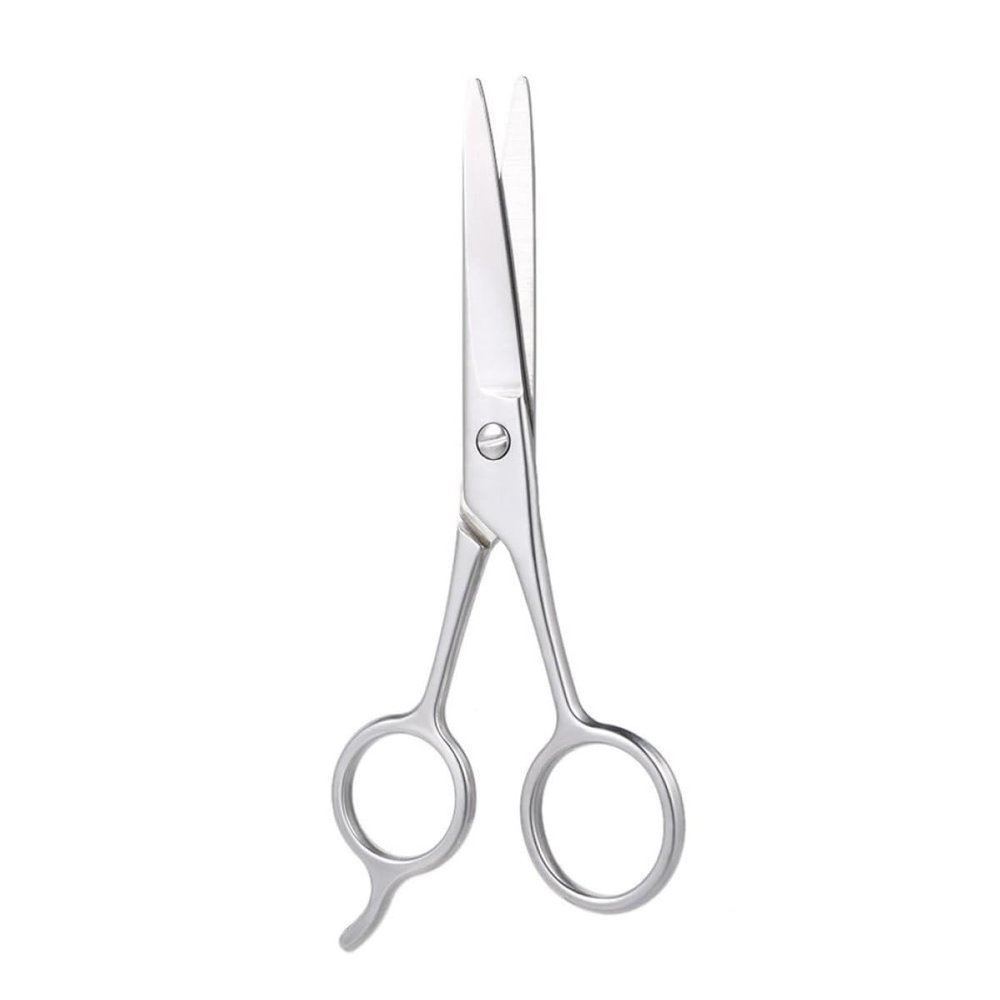 NinthAvenue Basics Stainless Steel Beard and Eyebrow Scissors Silver, Precision Hairdressing Tool for Facial Hair Grooming, Mustache Trimming Accessory for Daily Mens Care