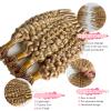 Balayage Micro Pre Looped Crochet Human Hair Extensions 14 Inch Burmese Curly Human Invisible Crochet Hair Pre Separated Knotless Strawberry Blonde Highlights Corchet for Braiding Twist Extension 50G view 3