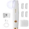 kabborro Dermaplane Razor for Women Face,Sonic Dermaplaning Tool Rechargeable 3 Speeds LED Light for Peach Fuzz & Face Hair Removal - 5 Refill Blades Included,White view 1