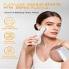 kabborro Dermaplane Razor for Women Face,Sonic Dermaplaning Tool Rechargeable 3 Speeds LED Light for Peach Fuzz & Face Hair Removal - 5 Refill Blades Included,White view 2
