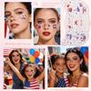 10Pcs 4th of July Face Tattoo Stickers USA Flag Star Independence Day Glitter Red White and Blue Patriotic Tattoos 4th of July Outfit Accessories for Women view 2