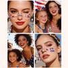 10Pcs 4th of July Face Tattoo Stickers USA Flag Star Independence Day Glitter Red White and Blue Patriotic Tattoos 4th of July Outfit Accessories for Women view 3
