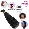 Afihond Human Braiding Hair for Boho Braids Deep Wave Bulk Human Hair for Braiding 3 Bundles 110g 22 Inch Brazilian Virgin T1B/30 Highlight Curly Hair Extensions for Boho Braids Ombre view 4