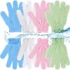 8 Pcs Shower Gloves Eexfoliating for Women & Men(4 Pairs), Double Sided Deep Clean Body Nylon and Polyester Bath Exfoliator Scrub Gloves Bulk for Shower, Spa, Massage, Dead Skin Cell Remover view 1