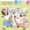 8 Pcs Shower Gloves Eexfoliating for Women & Men(4 Pairs), Double Sided Deep Clean Body Nylon and Polyester Bath Exfoliator Scrub Gloves Bulk for Shower, Spa, Massage, Dead Skin Cell Remover view 3