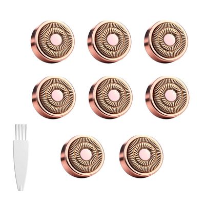 8 Packs Replacement Heads Compatible with Finishing Touch Flawless Gen 2 Facial Hair Remover, Rose Gold Replacement Blades for Womens Facial Hair Removal Device