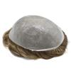 Mens Toupee Hair Replacement System for Men Ultra Thin Skin All V-loop Toupee For Men European Human Hair Pieces Natural Hairline #1730 Dark Ash Blonde+30% Gray-110% Light to Medium Density 5"x7" view 3