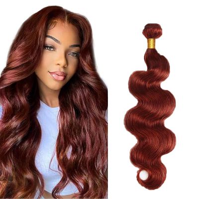 24 Inch Reddish Brown Bundles Reddish Brown Human Hair Bundles Auburn Bundle Human Hair Body Wave Soft And Silky Color 33 Bundle 50g