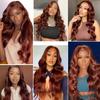 24 Inch Reddish Brown Bundles Reddish Brown Human Hair Bundles Auburn Bundle Human Hair Body Wave Soft And Silky Color 33 Bundle 50g view 2