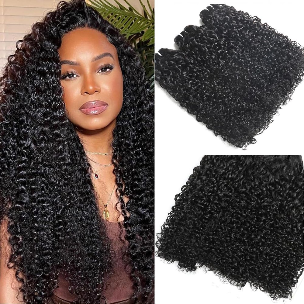 PiXie Curly Bundles Human Hair 20 22 24 Inch Quick Weave Natural Color