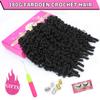 Burmese Curly Crochet Human Hair, 180g 18 Inch Crochet Hair for Black Women, Feather Crochet Human Hair Miracle Knots Pre Looped Knotless Reusable Raw Hair Bundles Natural Black view 4