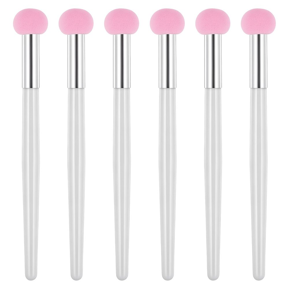 6 PCS Mushroom Makeup Sponge with Handle, Foundation Sponge Powder Brush Sponge Applicator Concealer Brush for Women Girls for Face Eyelids Nose