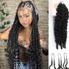 Human Crochet Hair for Black Women, 24 Inch 60g Feather Crochet Human Hair Burmese Curly Knotless Pre Looped Reusable Raw Human Hair Bundles, Natural Black view 1