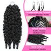 Human Crochet Hair for Black Women, 24 Inch 60g Feather Crochet Human Hair Burmese Curly Knotless Pre Looped Reusable Raw Human Hair Bundles, Natural Black view 2