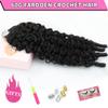 Human Crochet Hair for Black Women, 24 Inch 60g Feather Crochet Human Hair Burmese Curly Knotless Pre Looped Reusable Raw Human Hair Bundles, Natural Black view 4