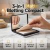 3-in-1 Makeup Blotting Paper with Powder for Face, 2026 New Portable Compact Oil Blotting Paper with Puff & Mirror, 200 Sheets Natural Oil Control Film for All Day (Purple) view 2