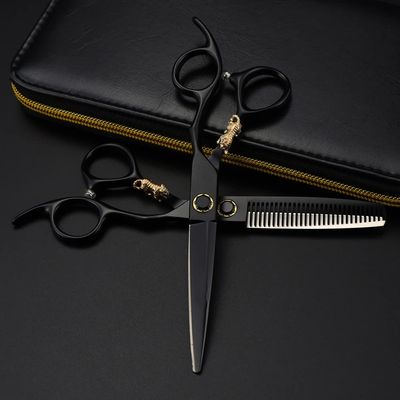 Hair Cutting Scissors, 6 Inch Steel Bearing Tiger Haircut Thinning Barber Shears Hairdressing Set