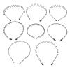 HINTRMENT Mens Metal Hairbands 8pcs Set, Wavy Wire Headbands for Sports and Everyday Wear, Black Sturdy Hair Accessories for Mens Styling and Fitness view 1