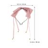 MUSISALY Lace Bowknot Hairband with Bell, Wide Ribbon Headband for Women, Pink Lace Bow Hair Accessory for Cosplay and Daily Wear view 2