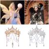 Kfwfuaee Stylish Pearls Fringe Hair Band for Dancing Parties and Activity Anti Slip Design Lightweight Comfortable Wear Bridal Headpiece view 2