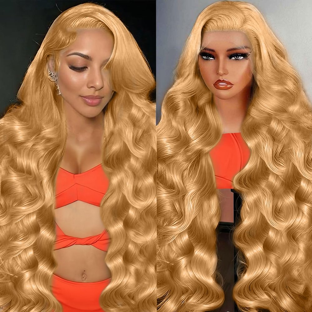 Hepnok 26 Inch Honey Blonde Wig Human Hair 136 Lace Front Wigs Human Hair